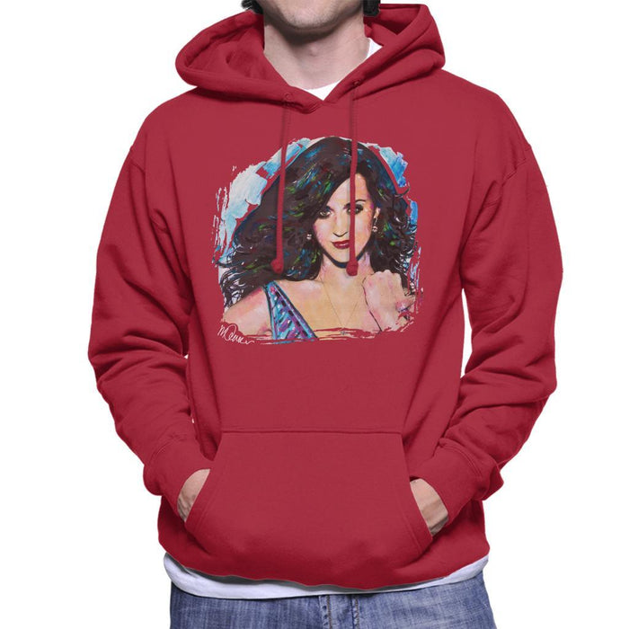 Sidney Maurer Original Portrait Of Katy Perry Long Hair Mens Hooded Sweatshirt - Mens Hooded Sweatshirt