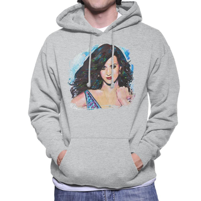 Sidney Maurer Original Portrait Of Katy Perry Long Hair Mens Hooded Sweatshirt - Mens Hooded Sweatshirt