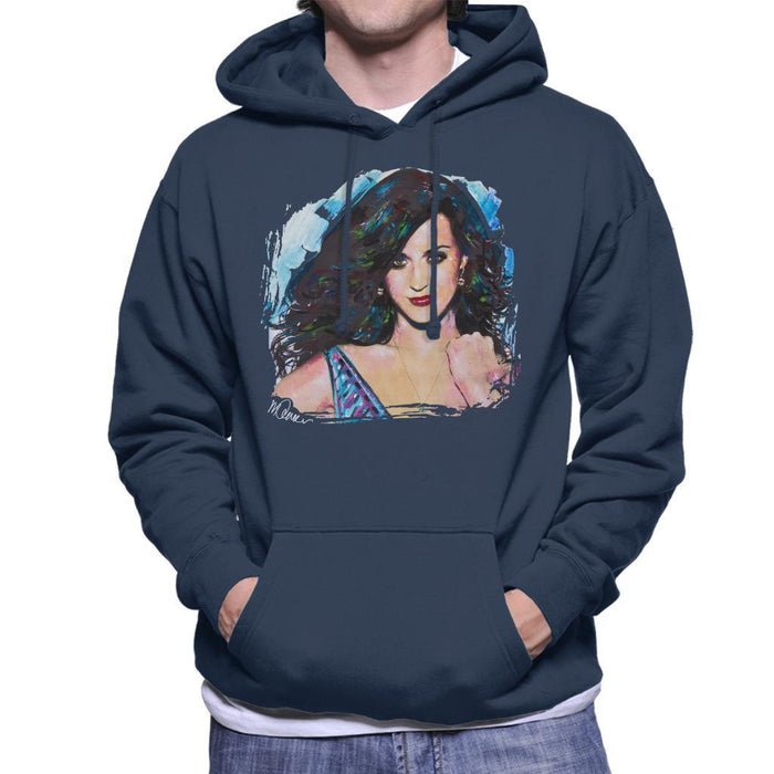 Sidney Maurer Original Portrait Of Katy Perry Long Hair Mens Hooded Sweatshirt - Mens Hooded Sweatshirt