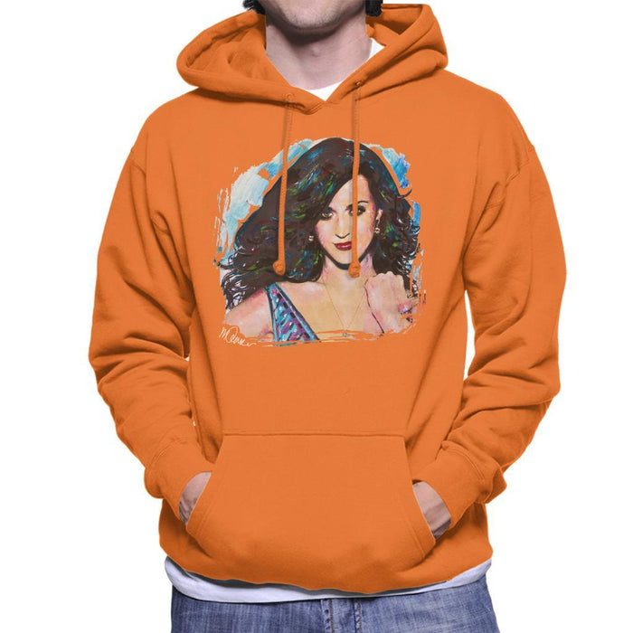 Sidney Maurer Original Portrait Of Katy Perry Long Hair Mens Hooded Sweatshirt - Mens Hooded Sweatshirt