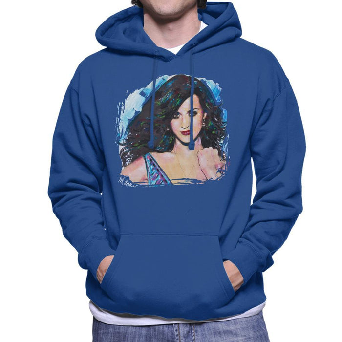 Sidney Maurer Original Portrait Of Katy Perry Long Hair Mens Hooded Sweatshirt - Mens Hooded Sweatshirt