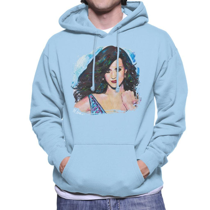 Sidney Maurer Original Portrait Of Katy Perry Long Hair Mens Hooded Sweatshirt - Mens Hooded Sweatshirt