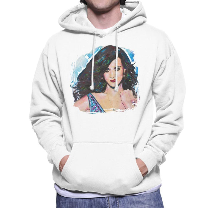 Sidney Maurer Original Portrait Of Katy Perry Long Hair Mens Hooded Sweatshirt - Mens Hooded Sweatshirt