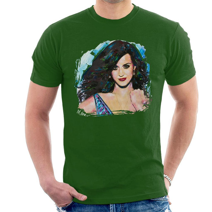 Sidney Maurer Original Portrait Of Katy Perry Long Hair Mens T-Shirt - Mens T-Shirt