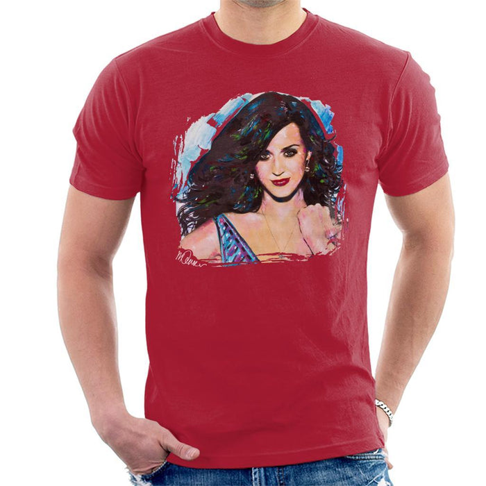 Sidney Maurer Original Portrait Of Katy Perry Long Hair Mens T-Shirt - Mens T-Shirt