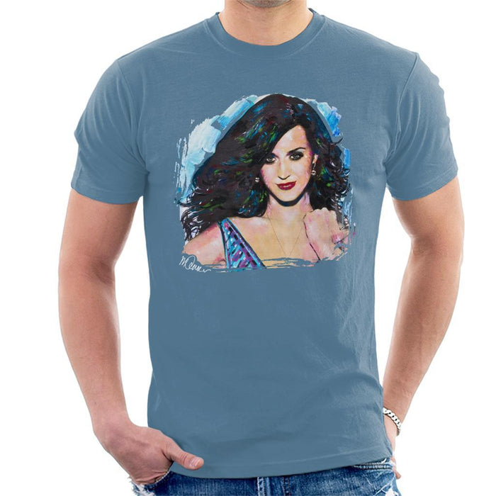 Sidney Maurer Original Portrait Of Katy Perry Long Hair Mens T-Shirt - Mens T-Shirt