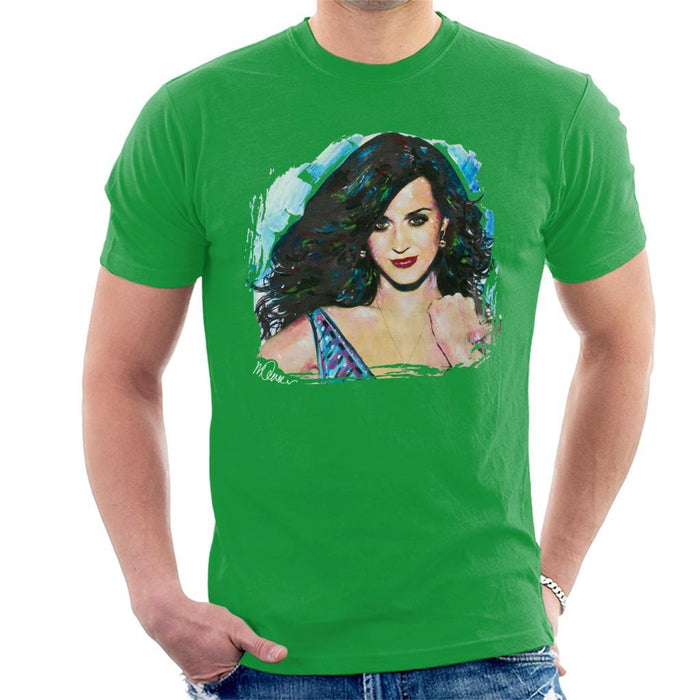 Sidney Maurer Original Portrait Of Katy Perry Long Hair Mens T-Shirt - Mens T-Shirt
