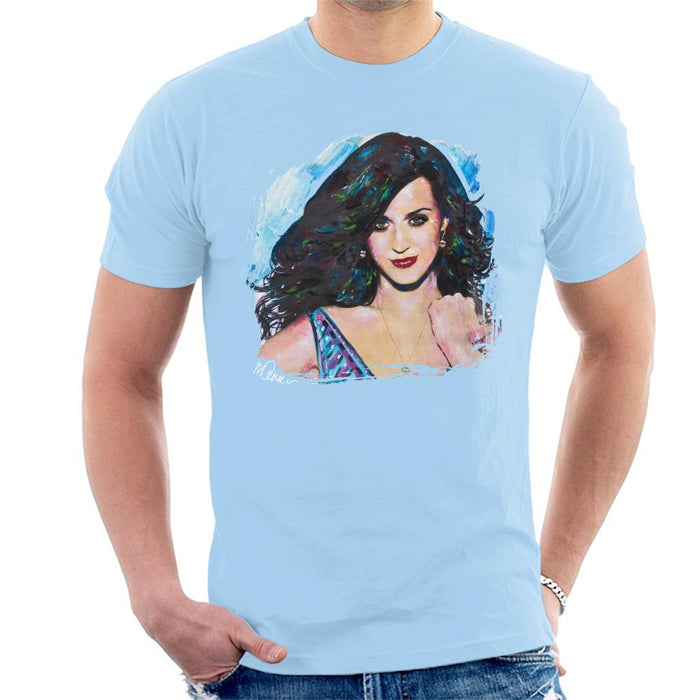 Sidney Maurer Original Portrait Of Katy Perry Long Hair Mens T-Shirt - Mens T-Shirt