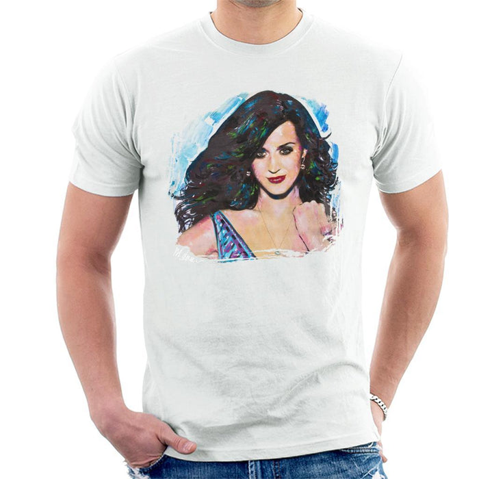 Sidney Maurer Original Portrait Of Katy Perry Long Hair Mens T-Shirt - Mens T-Shirt