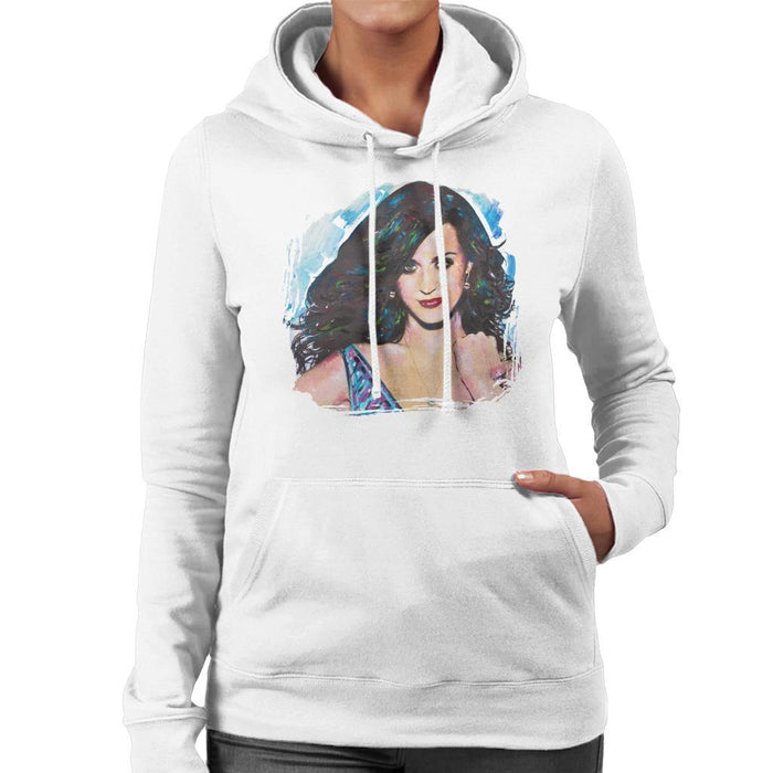 Sidney Maurer Original Portrait Of Katy Perry Long Hair Womens Hooded Sweatshirt - Womens Hooded Sweatshirt