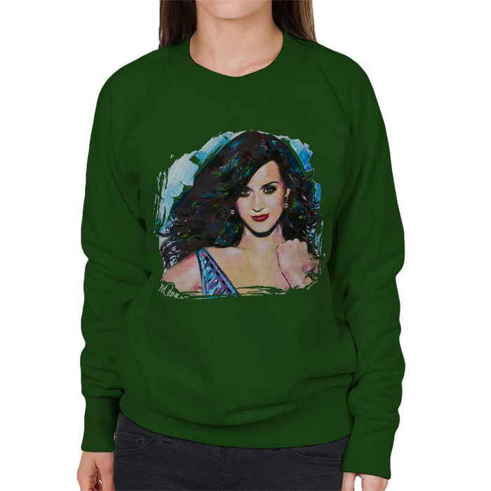 Sidney Maurer Original Portrait Of Katy Perry Long Hair Womens Sweatshirt - Womens Sweatshirt