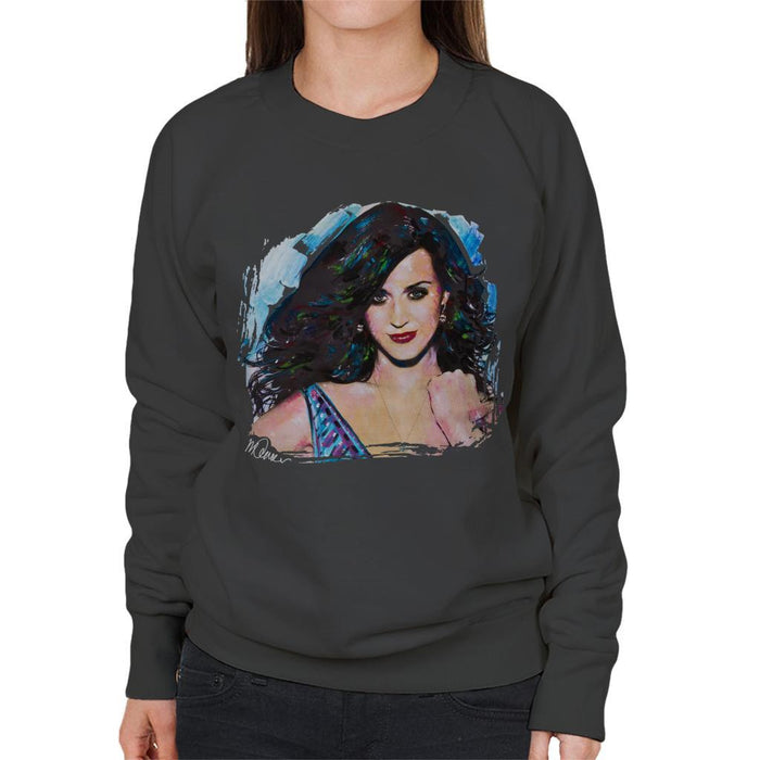 Sidney Maurer Original Portrait Of Katy Perry Long Hair Womens Sweatshirt - Womens Sweatshirt