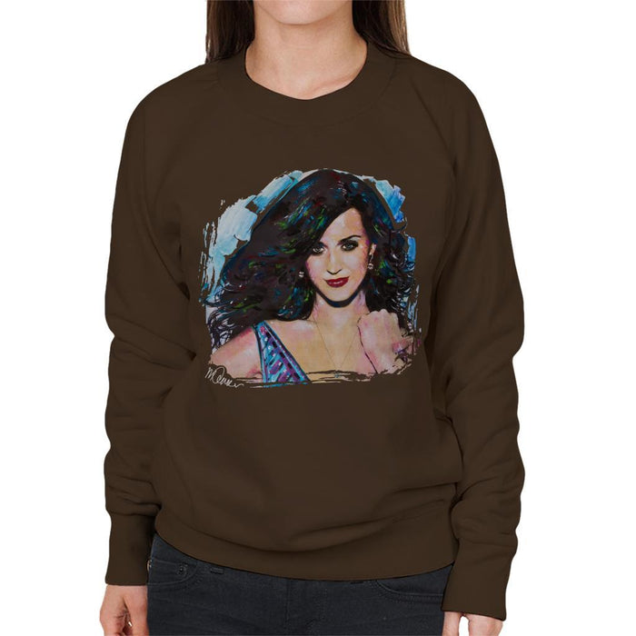 Sidney Maurer Original Portrait Of Katy Perry Long Hair Womens Sweatshirt - Womens Sweatshirt