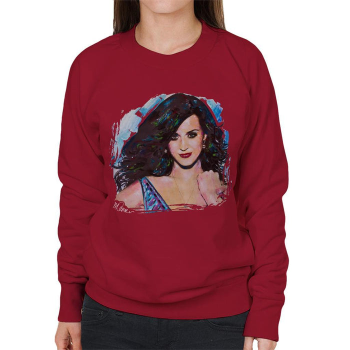 Sidney Maurer Original Portrait Of Katy Perry Long Hair Womens Sweatshirt - Womens Sweatshirt
