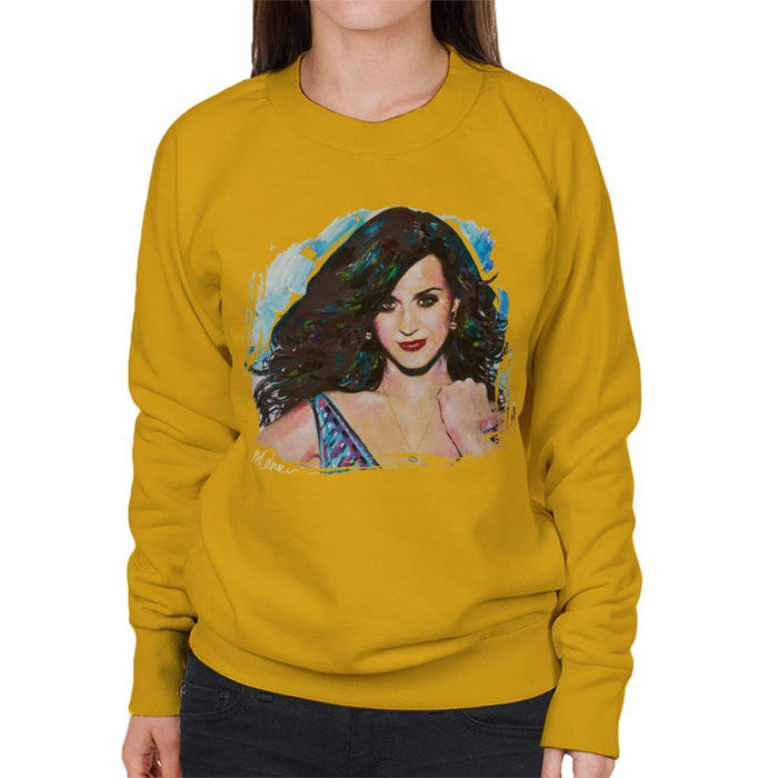 Sidney Maurer Original Portrait Of Katy Perry Long Hair Womens Sweatshirt - Womens Sweatshirt