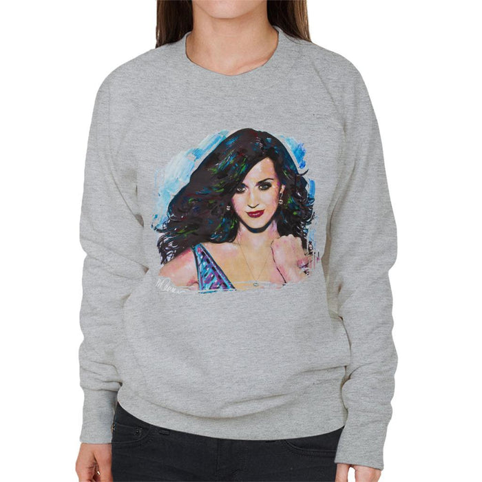 Sidney Maurer Original Portrait Of Katy Perry Long Hair Womens Sweatshirt - Womens Sweatshirt