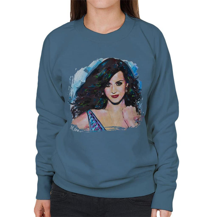Sidney Maurer Original Portrait Of Katy Perry Long Hair Womens Sweatshirt - Womens Sweatshirt