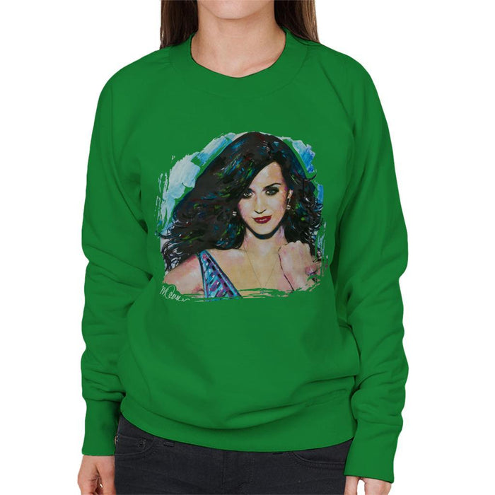 Sidney Maurer Original Portrait Of Katy Perry Long Hair Womens Sweatshirt - Womens Sweatshirt