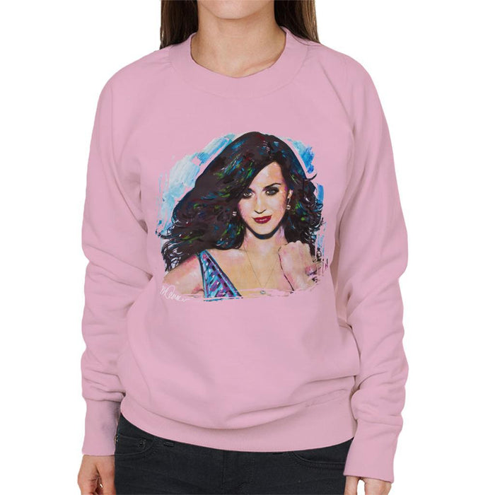 Sidney Maurer Original Portrait Of Katy Perry Long Hair Womens Sweatshirt - Womens Sweatshirt