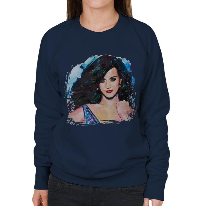 Sidney Maurer Original Portrait Of Katy Perry Long Hair Womens Sweatshirt - Womens Sweatshirt