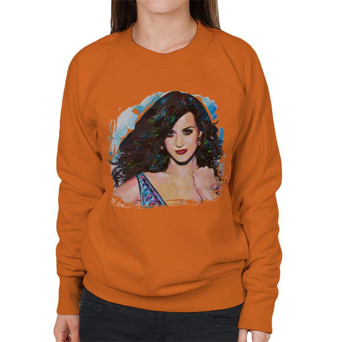 Sidney Maurer Original Portrait Of Katy Perry Long Hair Womens Sweatshirt - Womens Sweatshirt