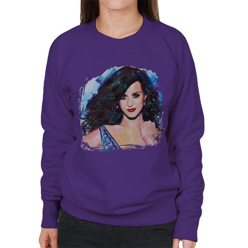Sidney Maurer Original Portrait Of Katy Perry Long Hair Womens Sweatshirt - Womens Sweatshirt