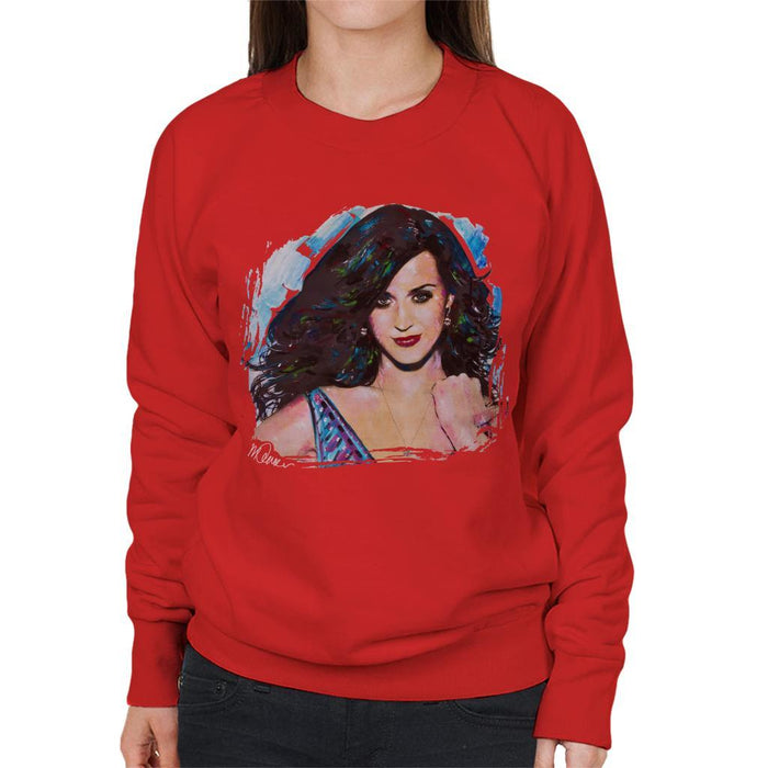 Sidney Maurer Original Portrait Of Katy Perry Long Hair Womens Sweatshirt - Womens Sweatshirt