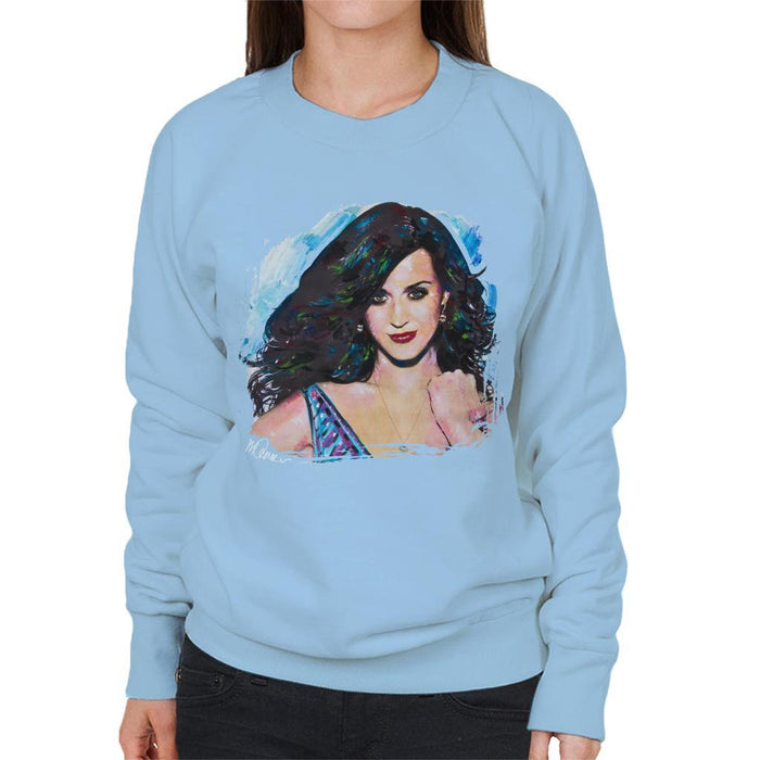 Sidney Maurer Original Portrait Of Katy Perry Long Hair Womens Sweatshirt - Womens Sweatshirt