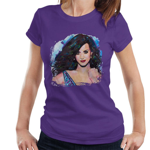 Sidney Maurer Original Portrait Of Katy Perry Long Hair Womens T-Shirt - Womens T-Shirt