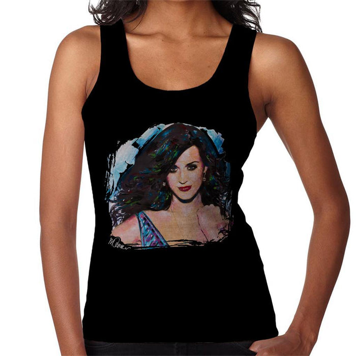 Sidney Maurer Original Portrait Of Katy Perry Long Hair Womens Vest - Womens Vest
