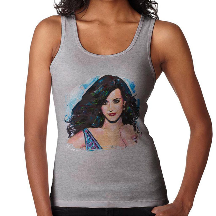 Sidney Maurer Original Portrait Of Katy Perry Long Hair Womens Vest - Womens Vest