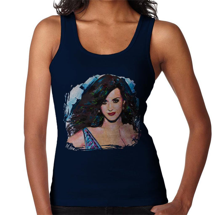 Sidney Maurer Original Portrait Of Katy Perry Long Hair Womens Vest - Womens Vest