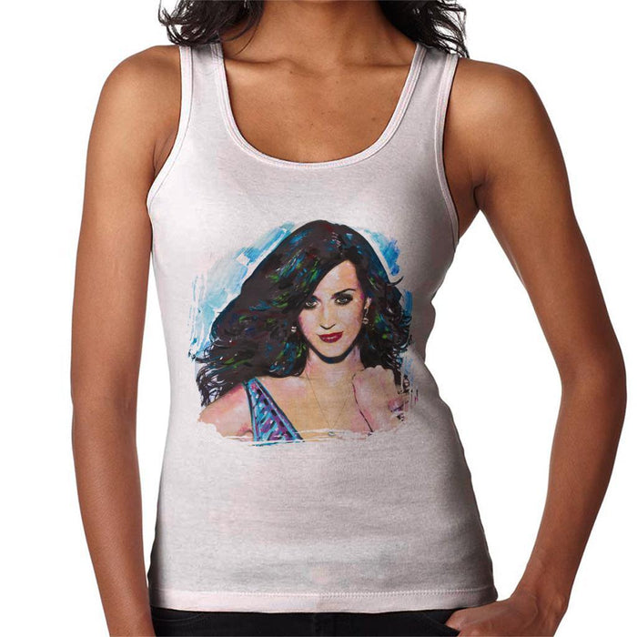 Sidney Maurer Original Portrait Of Katy Perry Long Hair Womens Vest - Womens Vest