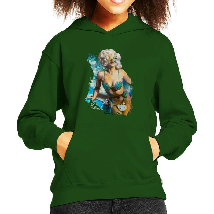 Sidney Maurer Original Portrait Of Lady Gaga Sea Shell Bikini Kids Hooded Sweatshirt - Kids Boys Hooded Sweatshirt