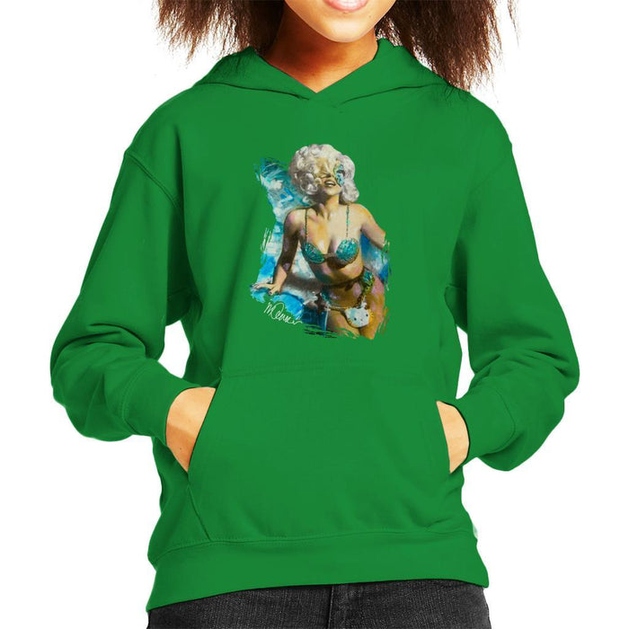 Sidney Maurer Original Portrait Of Lady Gaga Sea Shell Bikini Kids Hooded Sweatshirt - Kids Boys Hooded Sweatshirt