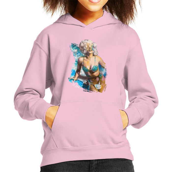 Sidney Maurer Original Portrait Of Lady Gaga Sea Shell Bikini Kids Hooded Sweatshirt - Kids Boys Hooded Sweatshirt