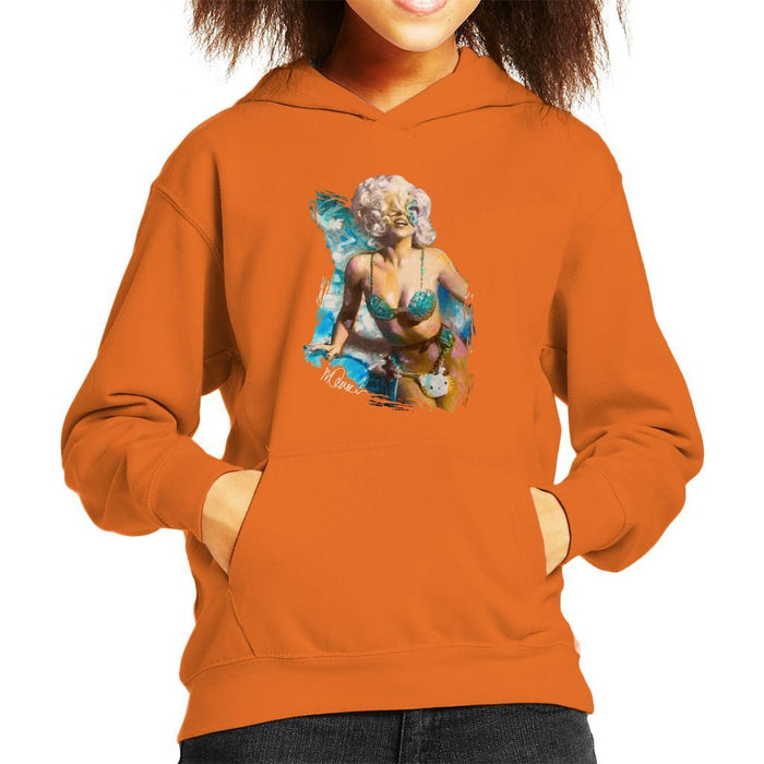 Sidney Maurer Original Portrait Of Lady Gaga Sea Shell Bikini Kids Hooded Sweatshirt - Kids Boys Hooded Sweatshirt