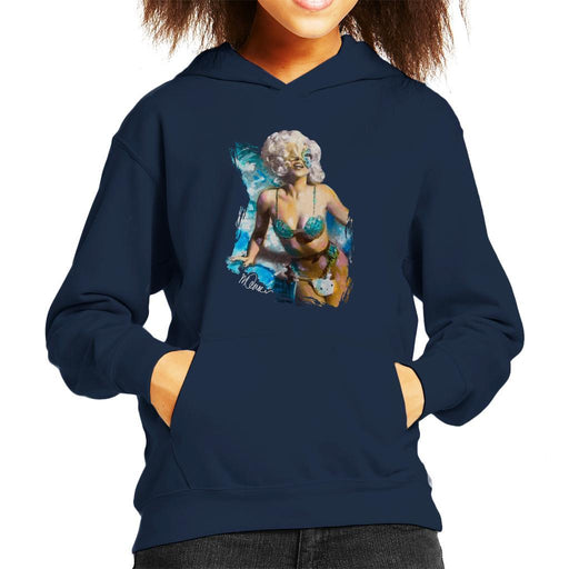 Sidney Maurer Original Portrait Of Lady Gaga Sea Shell Bikini Kids Hooded Sweatshirt - Kids Boys Hooded Sweatshirt