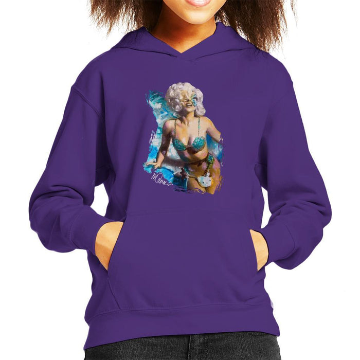 Sidney Maurer Original Portrait Of Lady Gaga Sea Shell Bikini Kids Hooded Sweatshirt - Kids Boys Hooded Sweatshirt