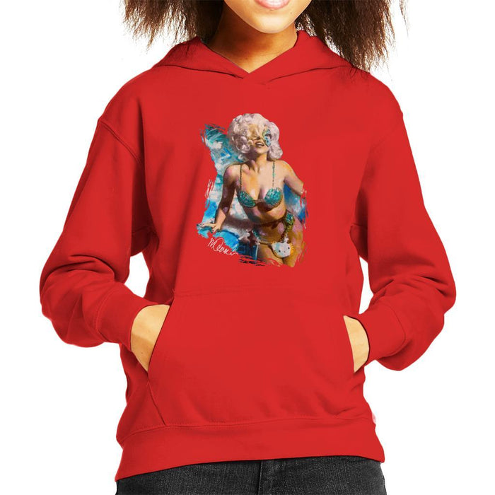 Sidney Maurer Original Portrait Of Lady Gaga Sea Shell Bikini Kids Hooded Sweatshirt - Kids Boys Hooded Sweatshirt