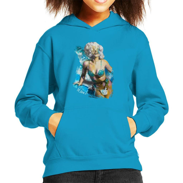 Sidney Maurer Original Portrait Of Lady Gaga Sea Shell Bikini Kids Hooded Sweatshirt - Kids Boys Hooded Sweatshirt