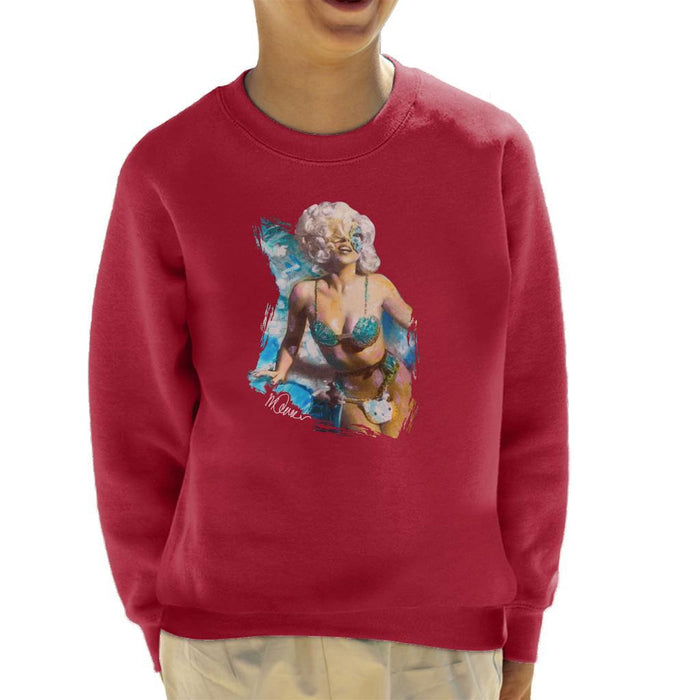 Sidney Maurer Original Portrait Of Lady Gaga Sea Shell Bikini Kids Sweatshirt - Kids Boys Sweatshirt