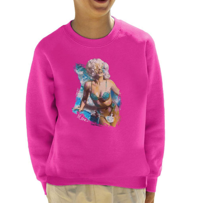 Sidney Maurer Original Portrait Of Lady Gaga Sea Shell Bikini Kids Sweatshirt - Kids Boys Sweatshirt