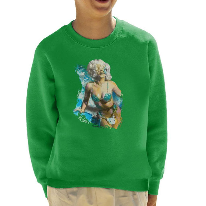 Sidney Maurer Original Portrait Of Lady Gaga Sea Shell Bikini Kids Sweatshirt - Kids Boys Sweatshirt