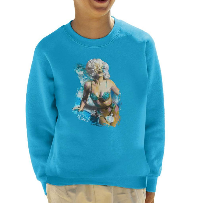 Sidney Maurer Original Portrait Of Lady Gaga Sea Shell Bikini Kids Sweatshirt - Kids Boys Sweatshirt