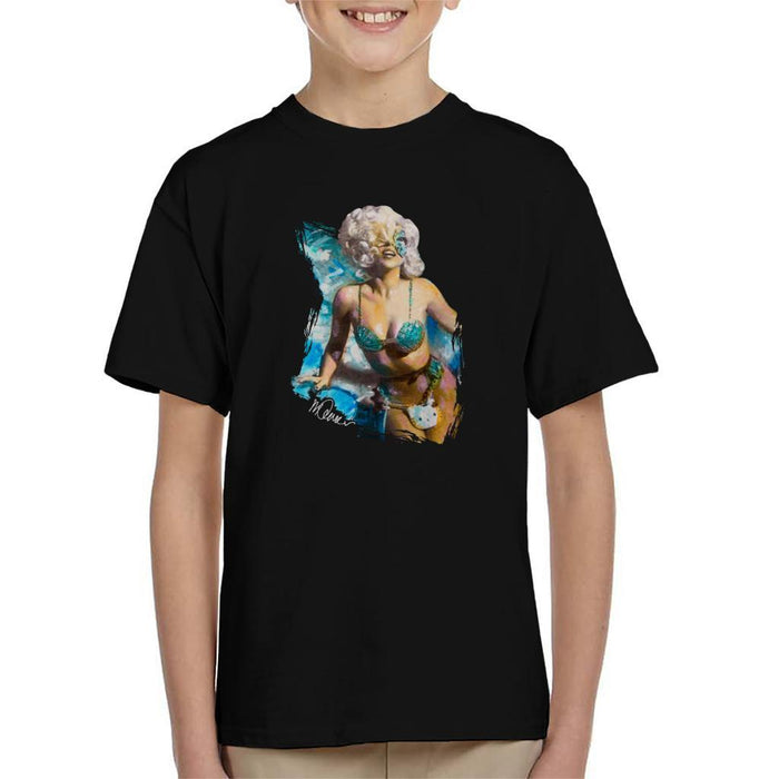 Sidney Maurer Original Portrait Of Lady Gaga Sea Shell Bikini Kids T-Shirt - Kids Boys T-Shirt