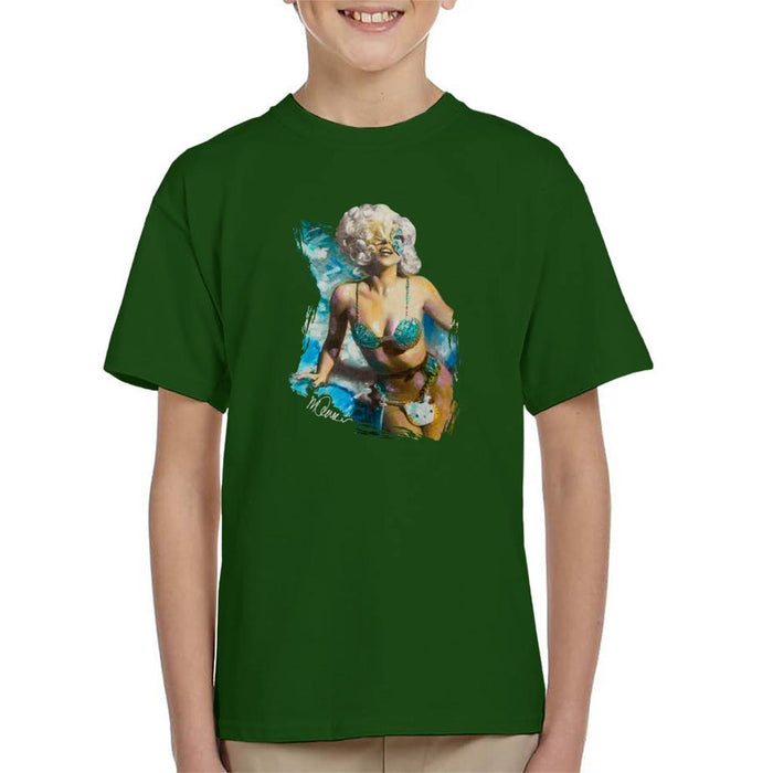 Sidney Maurer Original Portrait Of Lady Gaga Sea Shell Bikini Kids T-Shirt - Kids Boys T-Shirt