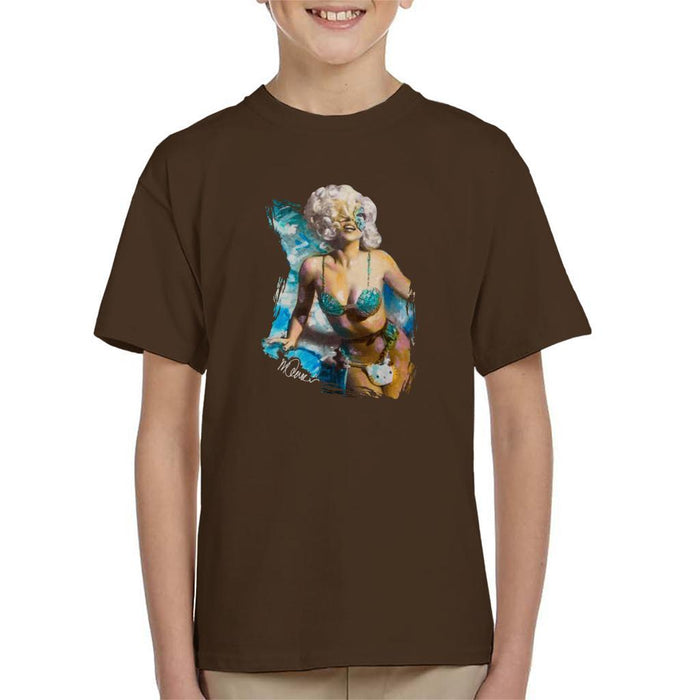 Sidney Maurer Original Portrait Of Lady Gaga Sea Shell Bikini Kids T-Shirt - Kids Boys T-Shirt