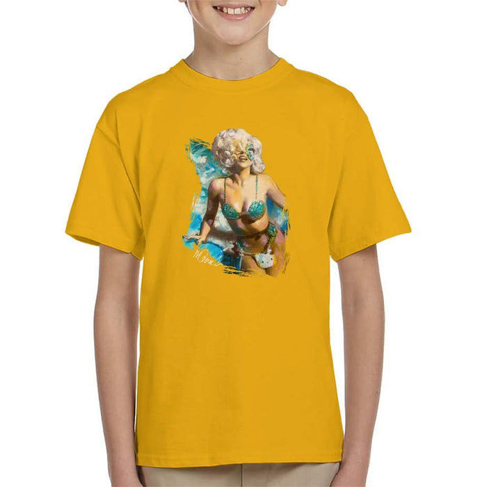 Sidney Maurer Original Portrait Of Lady Gaga Sea Shell Bikini Kids T-Shirt - Kids Boys T-Shirt