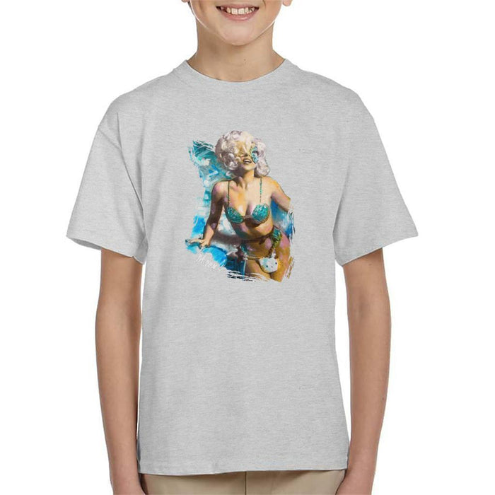 Sidney Maurer Original Portrait Of Lady Gaga Sea Shell Bikini Kids T-Shirt - Kids Boys T-Shirt